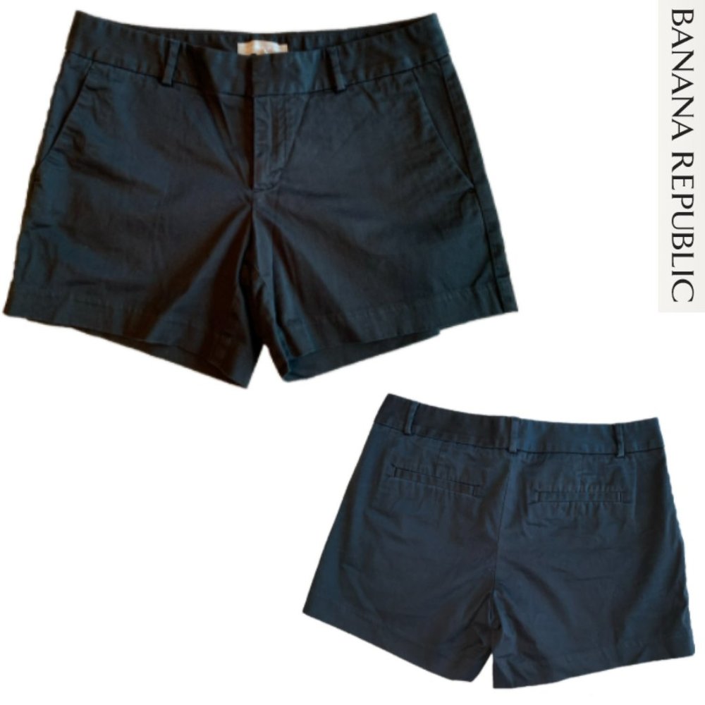 Banana Republic Hampton Sateen Black Shorts Size 2
